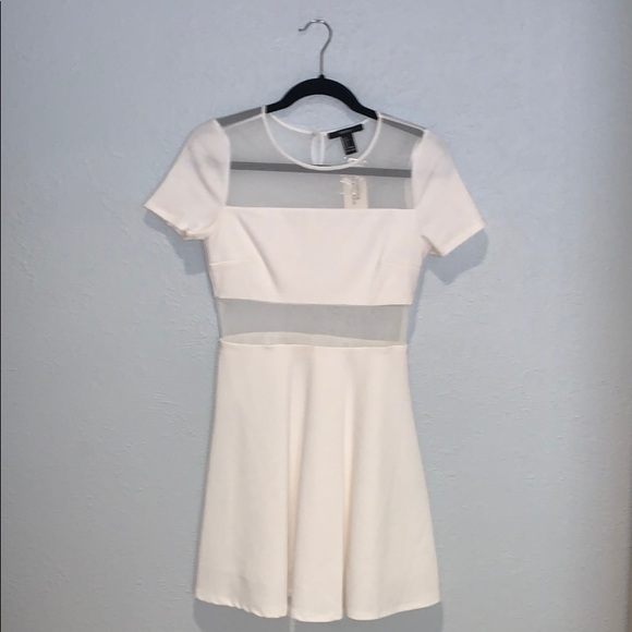 Forever 21 Dresses & Skirts - NEW WITH TAGS WHITE SUN DRESS WITH MESH DETAILS